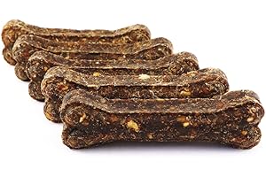 DOGBOSS Huesos masticables Cistus Incanus e Ingredientes 100% Naturales. Recomendados para Cachorros y para Perros Mayores. (5 Huesos con cistus incanus y Pato & Manzana, 17 cm)