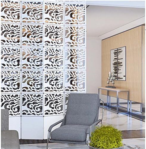 Languan 4pcs Simple Fashion While Wood Partition Home Hanging Pancel Screen Curtain Room Wall (06-Small)