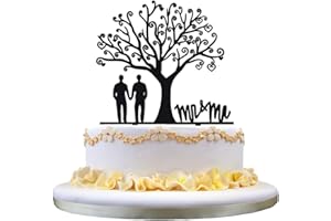 zhongfei Gâteau de Mariage Gay, Who & Mr Cake Topper pour Cadeaux de marié, gâteau en Acrylique pour Arbre