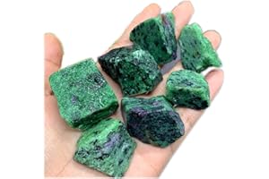 AITELEI Natural 1 Libra Rubí en Piedra de Cristal de Cuarzo Fuchsite Áspero Piedra cruda Original en Bruto Colección de curación de especímenes Piedra Mineral para Volteretas, Wicca Reiki