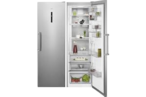 AEG RKB738E5MX Frigorífico de una puerta, Libre Instalación, 1,86 m, CustomFlex, Sistema Cooling 360°, Sistema MultiFlow, Display LED, Luces LED, Cajón ExtraChill, Apertura fácil, Inox