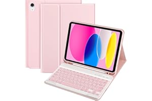 TQQ Coque Clavier pour iPad 10/11 Ème Generation (10.9 Pouces 2022/11 Pouces A16 2025), AZERTY Français Layout, Clavier Bluetooth Détachable pour iPad 10eme/11eme