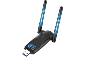 GUBBETT USB WLAN Stick für PC, 1300Mbps USB 3.0 WLAN Adapter PC mit 2 x 5dBi Antenna für 2.4GHz/5.8GHz Dual Band Internet Stick PC/Desktop/Laptop, Kompatibel mit Windows 11/10/8/7/Vista/XP, Mac OS