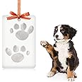 Clay Pet Paw Impression Kit, Paw Print DIY Keepsake for Paw Print Anniversary Paw Prints Dog or Cat Ornament Tool & Display Stands Fit Dog and Cat Paw Print Set Air Drying Clay (White)