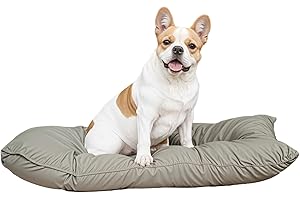 Italian Bed Linen Maxy cuscinone ELEGANT, imbottito e trapuntato, per cani e gatti, 60 x 100 cm, Grigio Chiaro