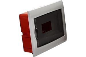 Electraline 60440 Centralino da Incasso, 8 Moduli,Bianco/Arancione