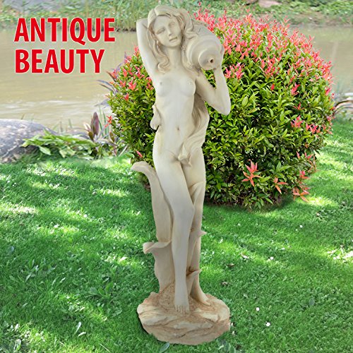 GARTENBRUNNEN SOLAR SPRINGBRUNNEN Teichpumpe Set „Muse mit Wasserkrug“, SOLARBRUNNEN für Garten, Gartenteich Terrasse, Teich, Balkon, sehr DEKORATIV, OPTIMIERTES MODELL mit SOFORT-START-FUNKTION SET SOLAR TEICHPUMPE SOLAR WASSERSPIEL VOGELBAD - 4