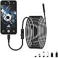 Eacam Endoscope Camera with Light - IP67 Waterproof Borescope with 8 LED Lights 16.4ft Semi-Rigid Cable, 2.0 Megapixels HD Snake Camera for iOS and Android Phones