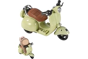 BTFO Scooter pour Poupée avec Lumières et Musique, Rotative Interactive Scooter Jouet Miniature Décoration de Bureau Amusante pour Collectionneurs Poupées (Vert)