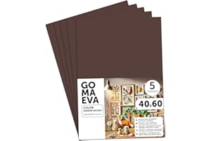 Plaques de Mousse EVA Colorées 40x60cm, Feuilles de Mousse à Découper, Papier Mousse Pailleté, Idéal pour Loisirs Créatifs, Scrapbooking, École ou Activités Manuelles m-office (Brun foncé, 5 uds)