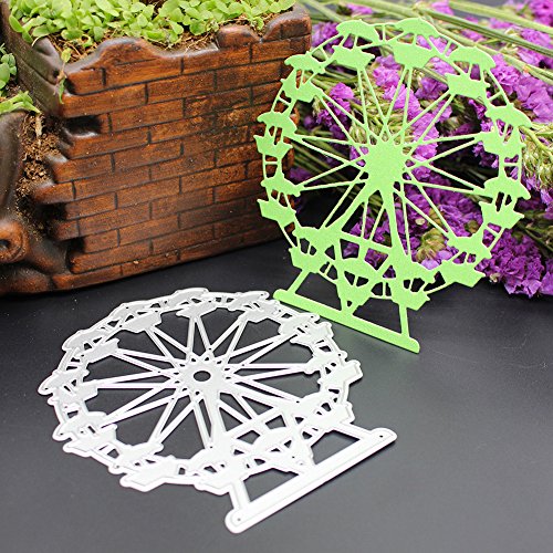 Amazingdeal365 Riesenrad Metall Form Schablonen Schneiden DIY Dekor Sammelalbum Karten Buchzeichen Lesezeichen als Geschenk für Freunde Geburtstag Kinder,Kindergarten Hobby Schule Handarbeit Unterricht usw. Ein tolles Geschenk! - 3
