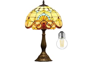 Kinbolas 12-calowa lampa stołowa seria barokowa witraże abażury lampka nocna w stylu tiffany czytanie antyczna lampka na biurko salon sypialnia biuro sztuka vintage deco wiktoriański