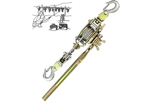 AOCAY Cabrestante Manual de Palanca, Portátil Palanca Polipastos con Función de Autobloqueo, Acero 1/2/4 Tonelada Tracción Trinquete Cabestrante para Arrastra Objetos Pesados, Tira de la Línea