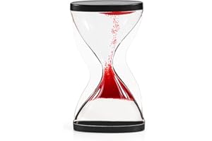 PIZZACRAFT Clessidra a Sabbia 10 Minuti con Effetto Anti-Gravità – Timer Sensoriale Premium, Sabbia Mobile per Decorazione Vintage da Scrivania, Aiuto Concentrazione per Adulti e Bambini(Rosso)