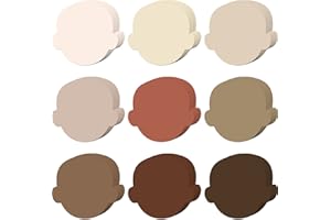 GEYEE 108 Pcs Face Multicultural Construction Paper Assorted Skin Tone Color Face Shaped Paper Cutouts Face Styles Cardboard Cutout for Kids Classroom Office Bulletin Board Decorations Craft Projects