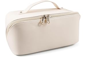 MAMUNU Grande trousse de maquillage de voyage avec poignée,Portable,Fermeture éclair,Trousse de toilette, 25.00x12.00x12.00cm, Trousse de maquillage