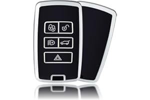 OFFCURVE Cover Chiave Auto Guscio Chiave, Custodia Chiavi Copri Chiave Telecomando per Land Rover Range Rover LR4 Evoque Velar Sport Discovery 5 Freelander 2 Defender 90 Jaguar XJL E-Pace F-Type