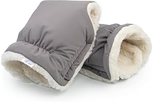 DANKA® Handwärmer Kinderwagen Handschuhe Handmuff mit warme Fleece und Baumwolle Innenseite Wasserdicht und Winddicht Stroller Handmuff Universalgröße für Kinderwagen, Buggy (Grau)