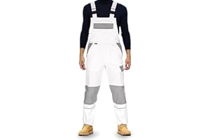 TMG® Lange Arbeitslatzhose Herren, Latzhose Style, Kniepolstertaschen aus Cordura, viel Stauraum, robust, versch. Farben