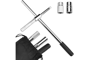 QUCUMER Clé Roue Voiture Extensible Croix Demonte Roue avec 2 Douilles 17/19/21/23mm Clé Demonte Roue Voiture Universel avec Sac de Rangement pour Démonter Pneus Voiture Motos Jeep Caravanes