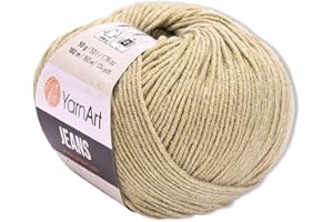 Frida's Wollhaus YarnArt 50 g Jeans Stricken Häkeln Amigurumi Babywolle Pastellfarben 63 Farben (48 | Khaki)