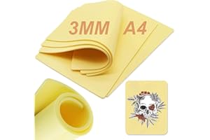 A4 Piel Sintética Tatuaje 3 mm, Unihuby 4pcs Piels Tatuaje 30 x 20 cm Tatuajes Piel Falsa 3MM Pieles para Tatuaje Tattoo Skin Fake Skin