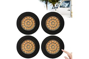 JUTTAUTO 4pcs 12V Interior LED Spot Lights Touch Switch Control Dimmable Recessed Mount Ceiling Light Roof Downlight for T4 T5 Camper Caravan Boat Yacht Sailboat Under Cabinet Kitchen Bathroom Black Warm White