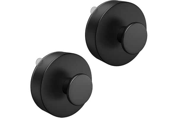 Flintronic Crochets Ventouse Sous Vide, 2PCS Crochet Mural d'Aspiration, ABS Étanche, Amovible et Réutilisable pour Salle de Bain, Cuisine, Porte en Verre (Noir)