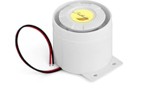 Taikuwu - Mini sirena cablata per ufficio, casa, negozio, garage, sistema di allarme di sicurezza, kit GSM, corno, 120 dB, 12 V/13 cm, colore: bianco