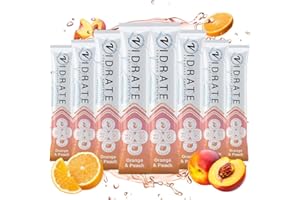 Electrolytes Powder - Hydration Sachets Packed with Vitamins - Zero Sugar Rehydration Sachet, No Artificial Sweeteners & Preservatives by ViDrate - Orange & Peach Small Pack, 8 Electrolytes Sachets