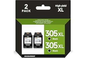 COLOWORLD 305 XL Patronen, 305 Druckerpatronen Schwarz Kompatibel für HP 305 Druckerpatronen, mit HP DeskJet 4110e 2720e 4120e 2700 DeskJet Plus 4100 Envy 6000 6020e Envy Pro 6420e Drucker(2 Schwarz Pack)