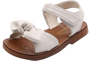 Daclay Sandali Punta Aperta Bambina Sandalo con Cinturino alla Caviglia Bimba Comode Estive Scarpe per Ragazze Bianco