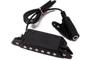 Alnicov Tonabnehmer für Akustikgitarre,Megnetic Sound Hole EQ Schwarzer Tonabnehmer Für 39"bis 42" Klassische Akustische Gitarre