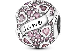 MULA Birthstone Charms 925 Sterling Silver Charms for Bracelets and Necklaces Dangle Pendants Beads Happy Birthday Charms with 5A Cubic Zirconia Birthday Mothers Day Jewelry Gifts