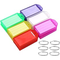 KLKCMS 100 Pcs Porte-Clés Étanches Étiquettes En Plastique Colorées Étiquette De Nom Fob Grandes Étiquettes De Carte Réutilisables Étiquettes De Casier