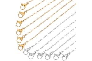UNICRAFTALE 20 pièce 2 couleurs 304 chaînes Câblées Acier Inoxydable de 45 cm Ensemble de Colliers Longs Dorés Chaîne Vierge Fermoir Mousqueton Chaînes Câblées à Maillons en Vrac pour Femmes