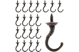 Fippy 20PCS Vintage Schraubenhaken Klein Antike Haken Deckenhaken Tassenhaken Deckenschraube Haken für Garden Home Office Kitchen Bedroom