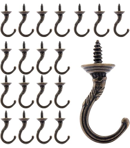 Ganci A Vite Da Soffitto - 8 Pezzi Vintage In Lega Di Zinco, Bronzo Antico - Foto 8