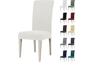‎YSTYLE Ystyle Stretch Stuhlhussen 4er Set, Stuhlbezug Elastisch Abnehmbarer Waschbarer, Universal Hussen Für Stühle, Stuhlbezüge Chair Cover Für Hotel Bankett Küche Restaurant Hochzeit Party, Weiß