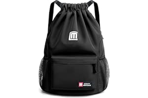 Tesmien Drawstring Bags,Waterproof Swimming Bags Unisex Sports Backpacks for Kids Adult, Large Drawstring Sackpacks Bags for School Gym Sports Travel Swimming