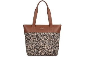 ZOUK Printed Women's Jute Handcrafted Vegan Leather Everyday Tote