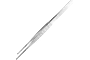 GUANGYUAN Pinzette/Molle in acciaio inossidabile da 30 cm extra lunghe con punta dotata di chiusura zigrinata di precisione per aquascaping, giardinaggio, cucina, lavorazioni industriali, laboratorio