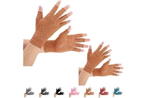 BRACE MASTER 2 paires Gants d'Arthrites Compresse des Gants, Réchauffe des Joints de Doigt,Soulage les Douleurs Polyarthrite Rhumatoïde,Arthrose,Syndrome de Canal,Carpien,Tendinite(Marron, L)