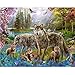 Produktbild Pmhhc Papier Peint Personnalisé Fleur Pourpre Éclairée Par La Mer Un Groupe De Loups Sauvages Animaux Chambre Enfants Fond Mur 3D Wallpaper-350X250Cm