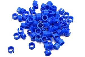 FARM & RANCH 100 Stück Vogel Bein Ringe 8mm Vogel Identifikation Bein Bands Geflügel Bein Bands Clip auf Bein Ringe für Tauben Tauben Wachtel (Blau)