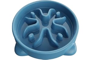 TOKAYIFE Comedero Perro antivoracidad 16.3cm Comida Lenta para Mascotas Cuenco antiregurgitación para Perros y Gatos Antideslizante Durable (S, Azul)