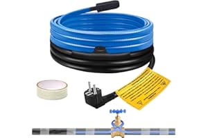 WDKXCN Cable Chauffant Antigel, 4M Cordon Chauffant Antigel Autorégulant avec Thermostat Intégré pour Protéger les Tuyaux d'Eau, Fil Chauffant Antigel pour Plantes, Tuyaux de Maison, Gouttières