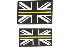 POLAMB PRODUCTS LTD Thin Yellow Line HM Coastguard Embroidered Badge Patch Union Jack Flag (Set)