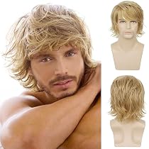 Perruque Courte Homme Blonde - Style Punk Rock Disco - Pour Cosplay Et Quotidien