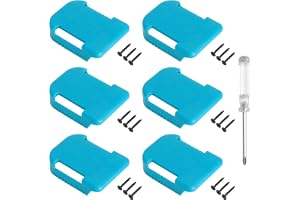 XRVRILE Batterihållare uppsättning 6 kompatibla med Makita/Bosch batterihållare 14,4 V 18 V batterihållare väggfäste batterihållare väggverkstad garage bältesklämma med skruvar skruvmejsel